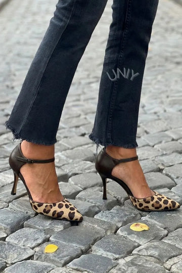 Leopard Animal Pattern Pointed Toe D’Orsay Stiletto Heels