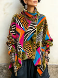 🤲LAST DAY SAVE 49% 🐆 Colorful Animal Print Velvet Button-Up Top – Luxe, Flattering & Effortlessly Chic