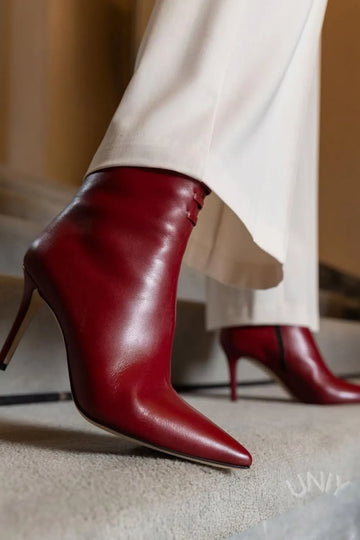 Pointed Toe High Heel Ankle Boots