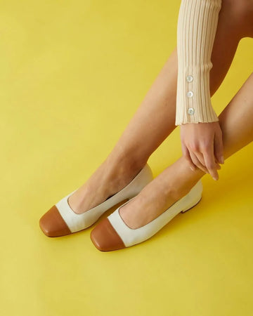 Versatile White Cap Toe Slingback Low Block Heel Pumps