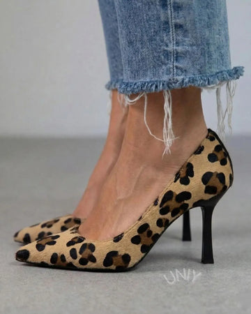 Leopard Print Pointed Toe Stiletto High Heels